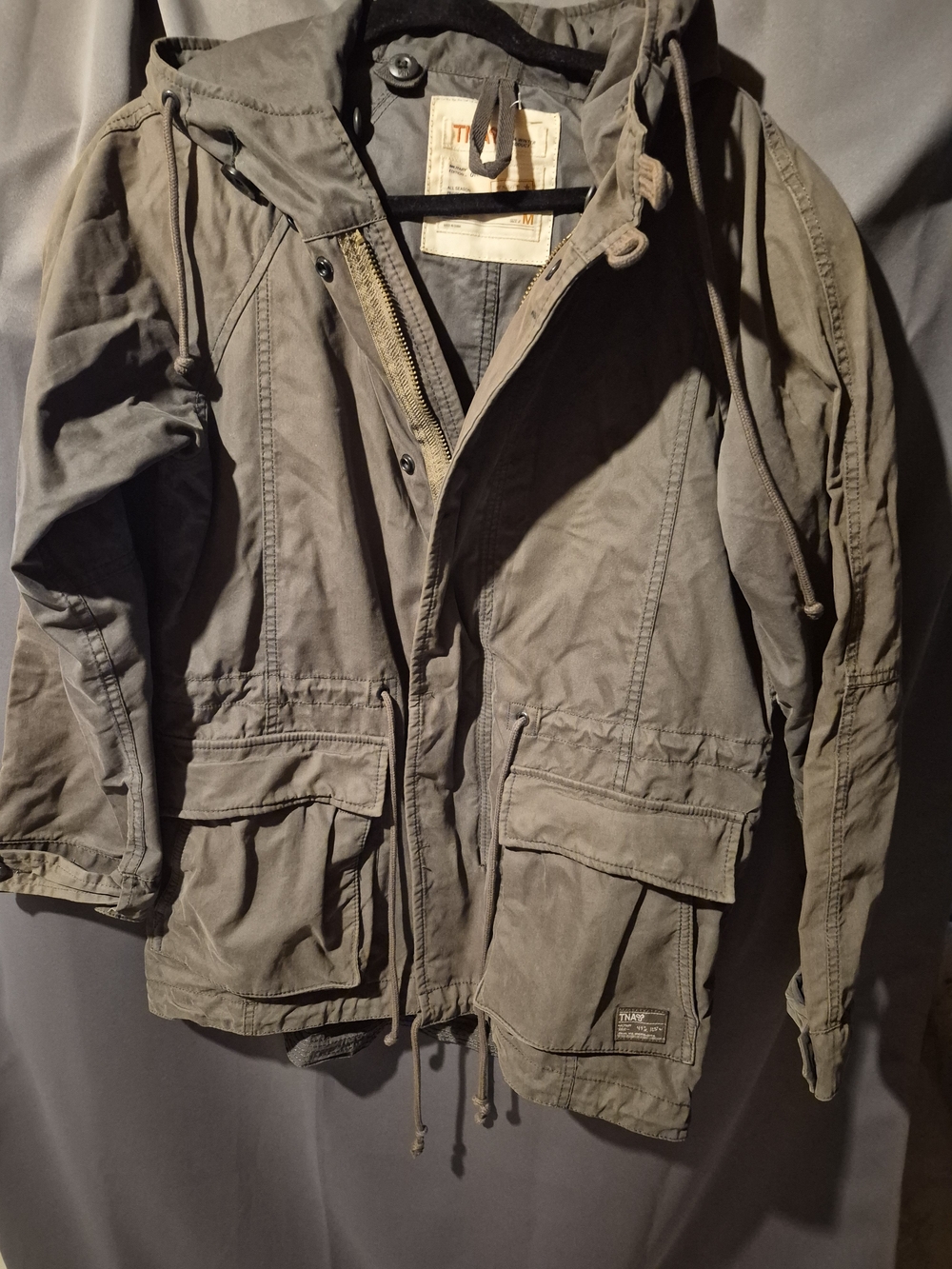 TNA Olive Green Hooded Field Jacket